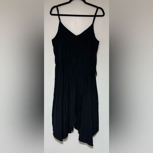 Gap Faux Wrap Black Sleeveless V Front Dress Size 10 NWT